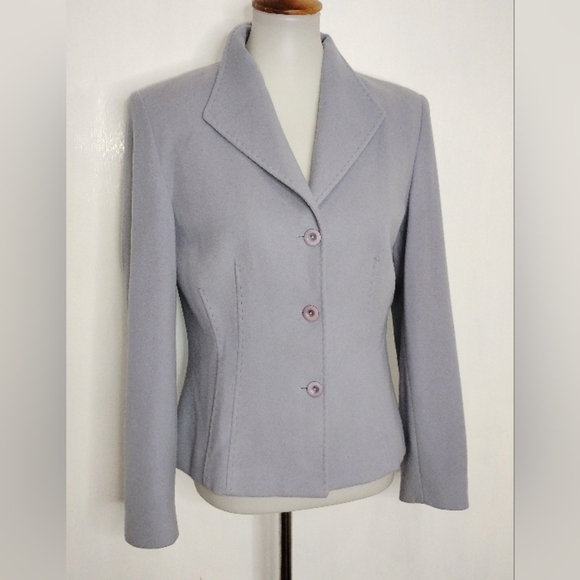 LILAC WOOL CASHMERE JACKET - Picture 9 of 10